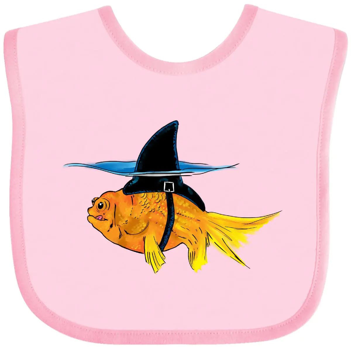 inktastic Bavoir Bébé Drôle Poisson Rouge avec Nageoire de Requin Rose 3aa8c