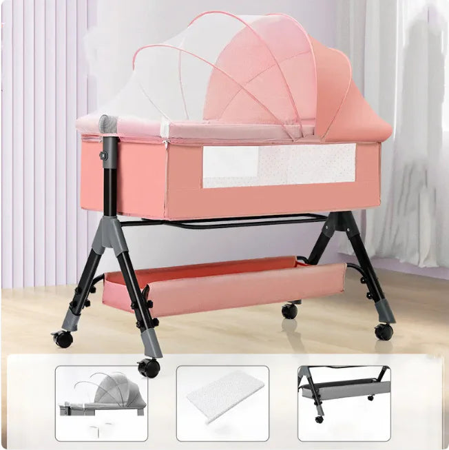 Lit Berceau Pliable 3-en-1 pour Bébé Portable