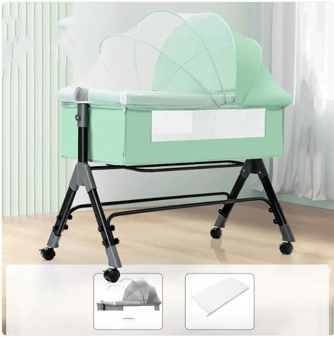 Lit Berceau Pliable 3-en-1 pour Bébé Portable