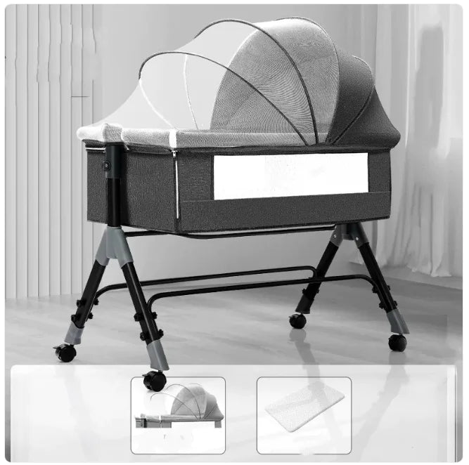 Lit Berceau Pliable 3-en-1 pour Bébé Portable